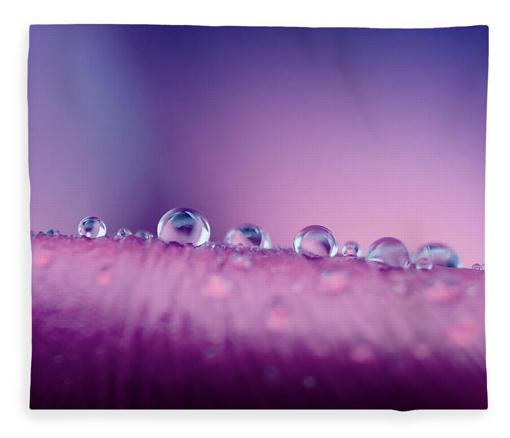 Rain Drop Fleece Blanket featuring the photograph Water Drops Abstract by Crystal Wightman