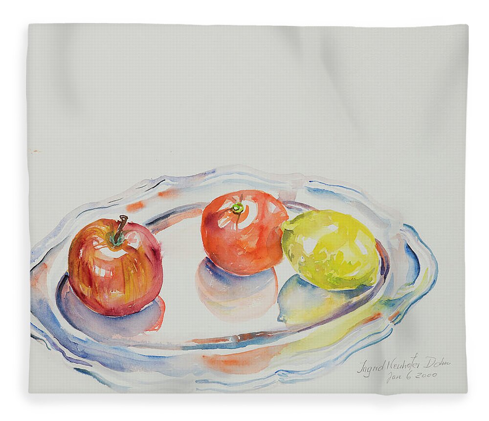 Still Life Fleece Blanket featuring the painting Watercolor Series 191 by Ingrid Dohm