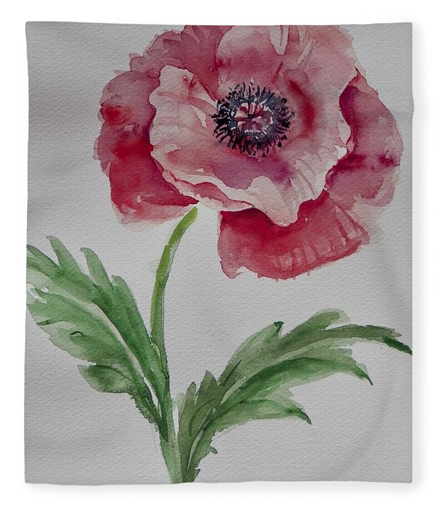 Flower Fleece Blanket featuring the painting Watercolor Series 211 by Ingrid Dohm