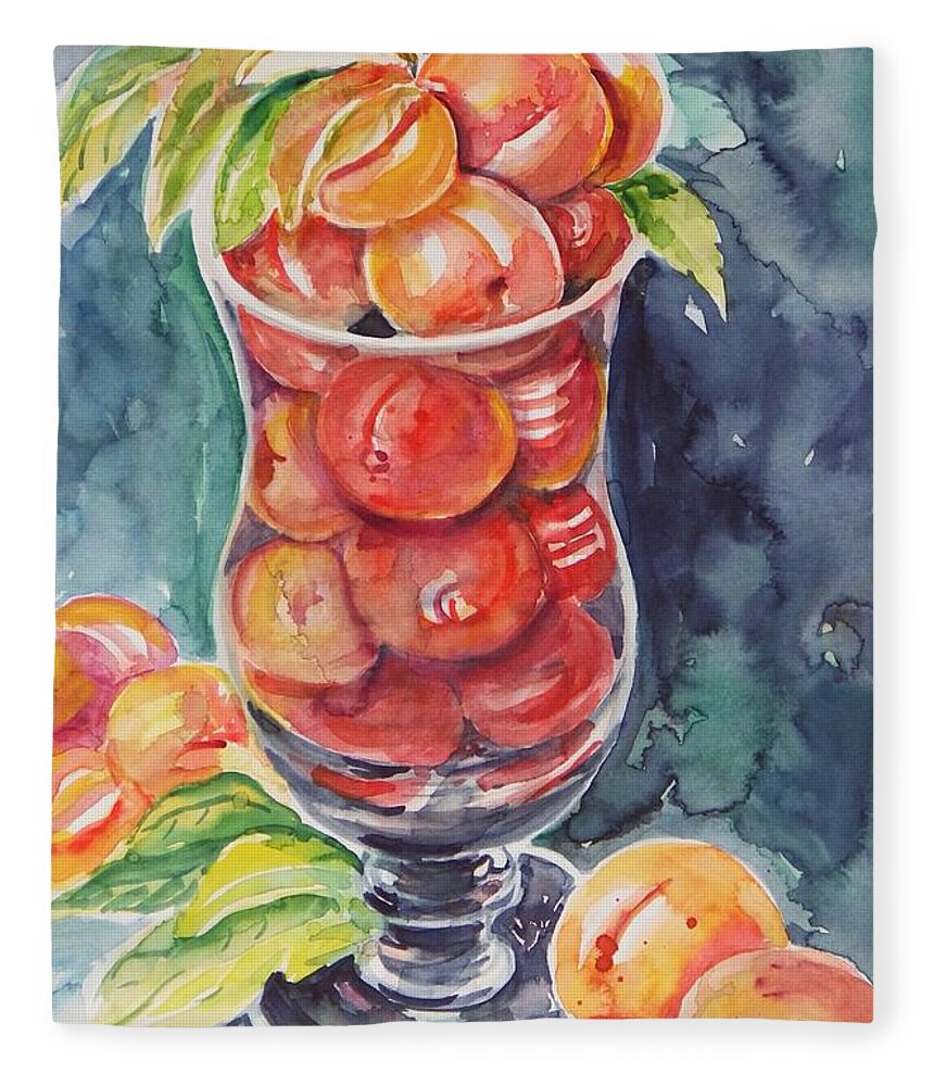 Fruit Fleece Blanket featuring the painting Watercolor Series No. 214 by Ingrid Dohm