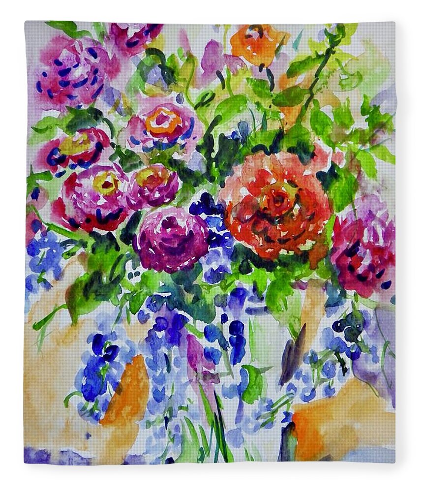  Fleece Blanket featuring the painting Watercolor Series No. 240 by Ingrid Dohm