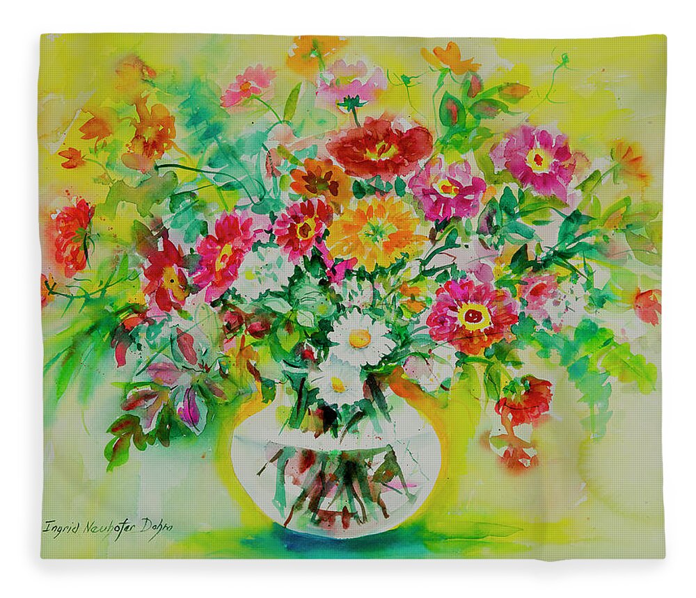  Fleece Blanket featuring the painting Watercolor Seris 184 by Ingrid Dohm