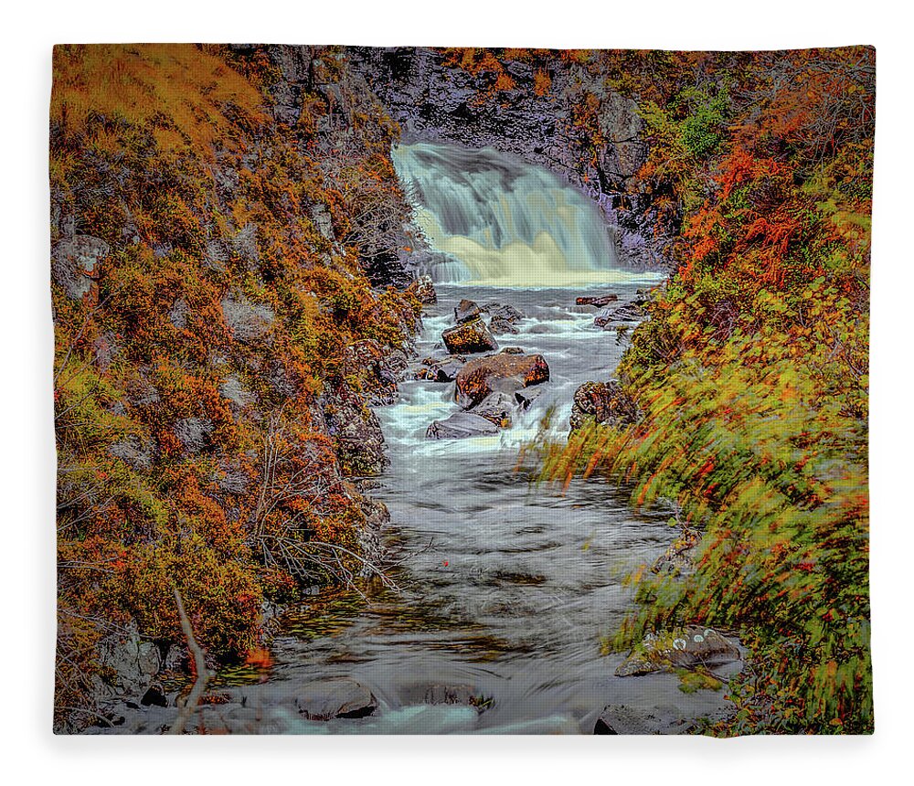 Waterfall Fleece Blanket featuring the photograph Waterfall #g8 by Leif Sohlman