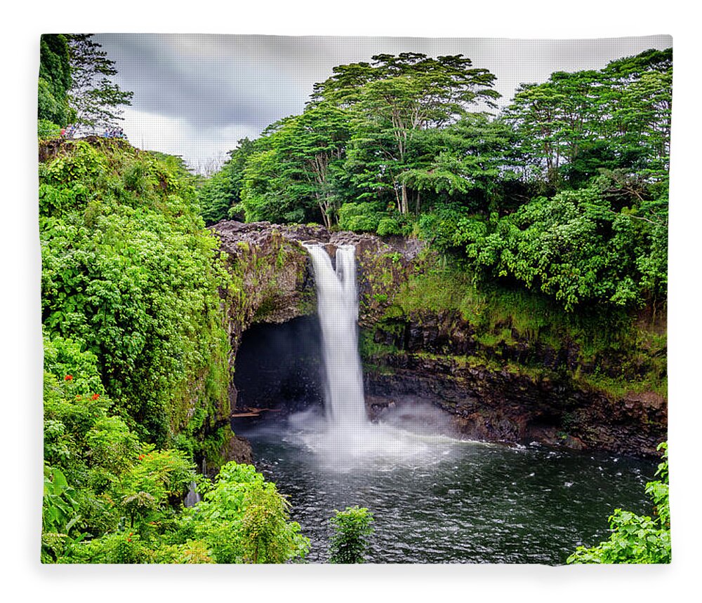 Waterfall Fleece Blanket featuring the photograph Waterfall into the Valley by Daniel Murphy