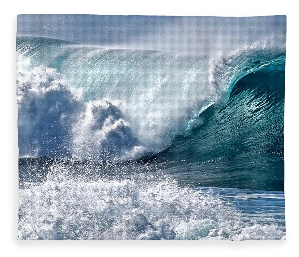 Wave Fleece Blanket featuring the photograph Wave of Beauty  Hawaii by Debra Banks