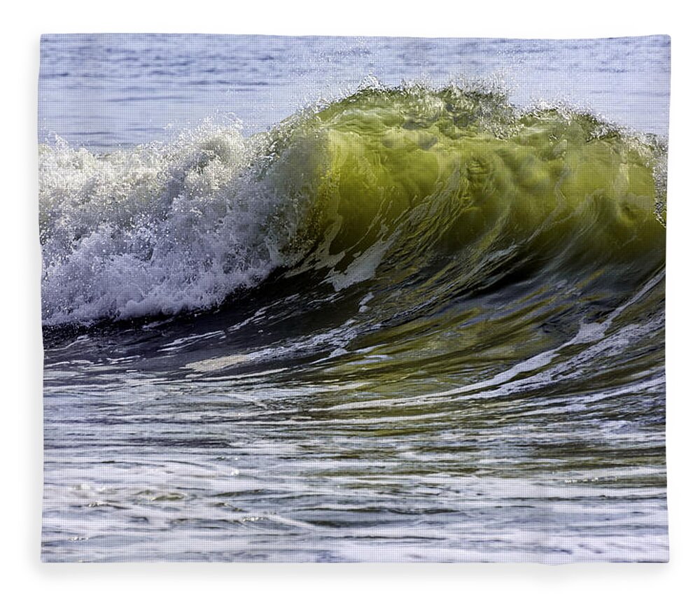 Sea Green Fleece Blanket featuring the photograph Wave#32 by WAZgriffin Digital