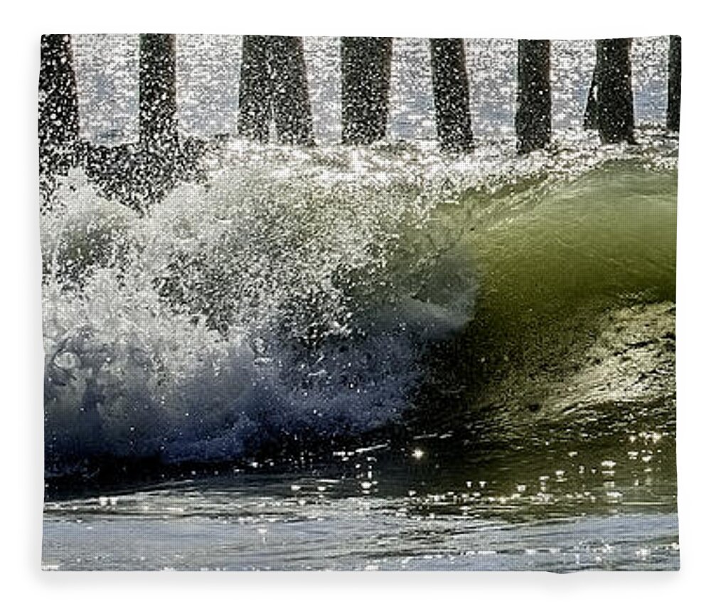 Beach Fleece Blanket featuring the photograph Wave#7 by WAZgriffin Digital
