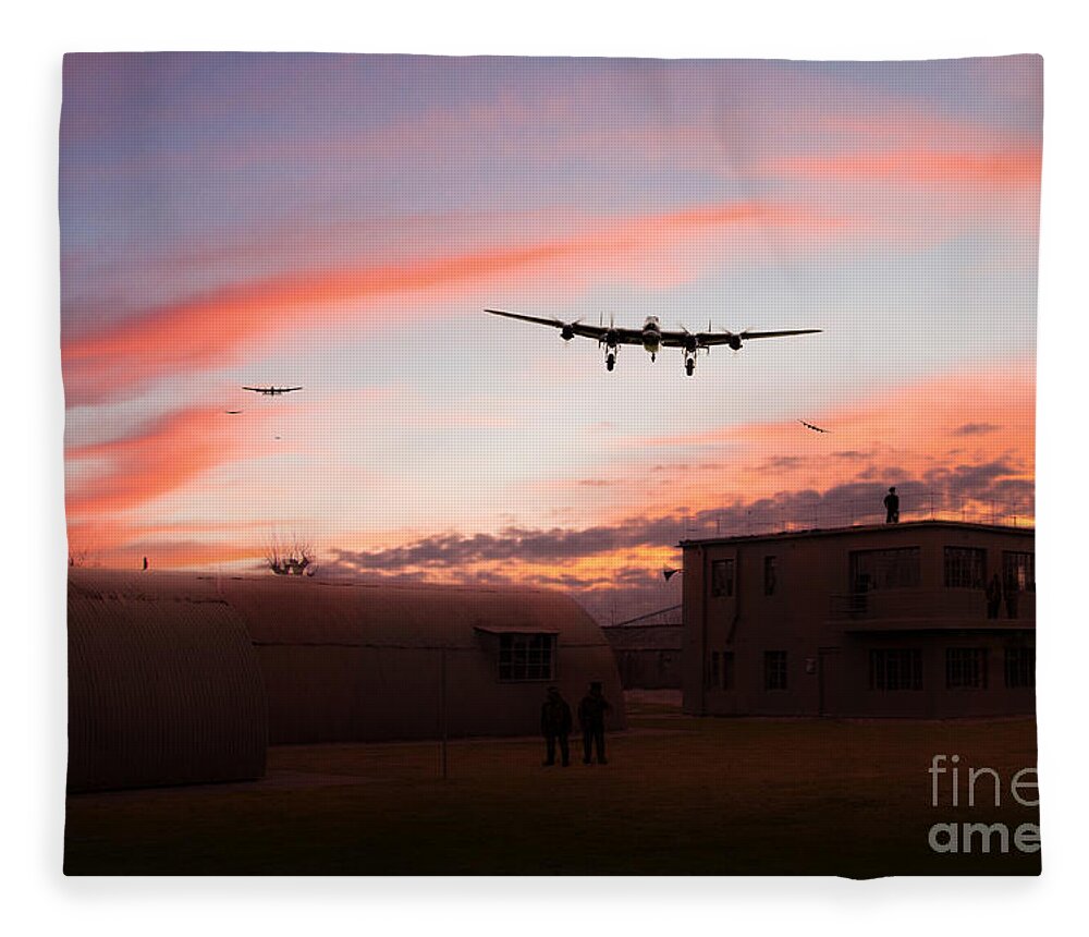 Avro Fleece Blanket featuring the digital art Welcome Home Chaps by Airpower Art