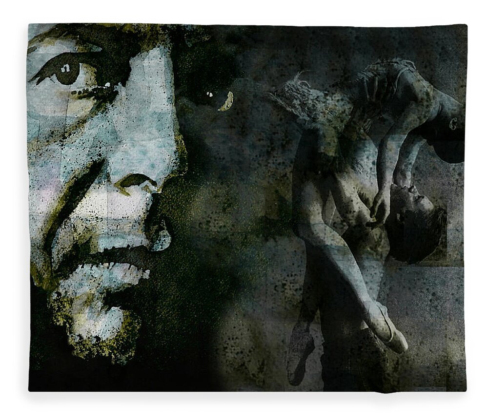 Leonard Cohen Fleece Blanket featuring the painting Well , I've heard there is a Secret Chord by Paul Lovering