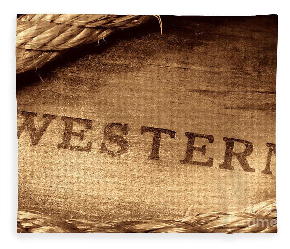 Western Fleece Blanket featuring the photograph Western Stamp Branding by American West Legend By Olivier Le Queinec