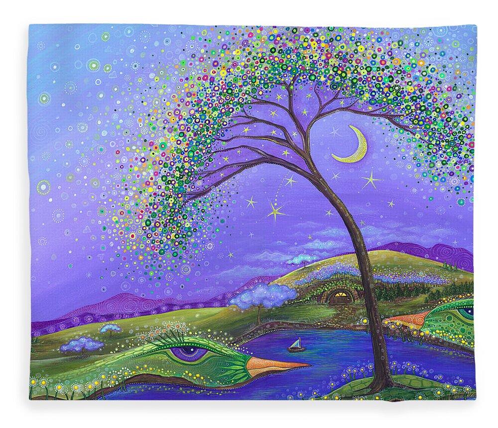 Dreamscape Fleece Blanket featuring the painting What a Wonderful World by Tanielle Childers