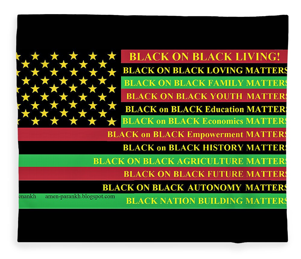 Graphic Design Fleece Blanket featuring the digital art What About Black on Black Living? by Adenike AmenRa