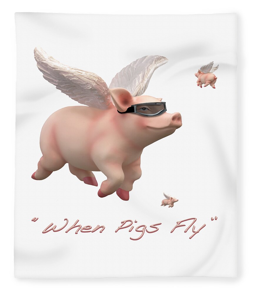 Pigs Fly Fleece Blanket featuring the photograph When Pigs Fly by Mike McGlothlen