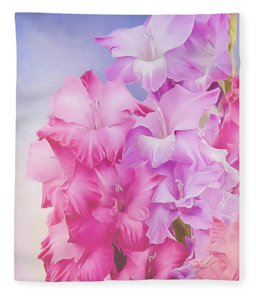 Where Flowers Bloom Fleece Blanket featuring the painting Where Flowers Bloom - Flower Art by Jordan Blackstone