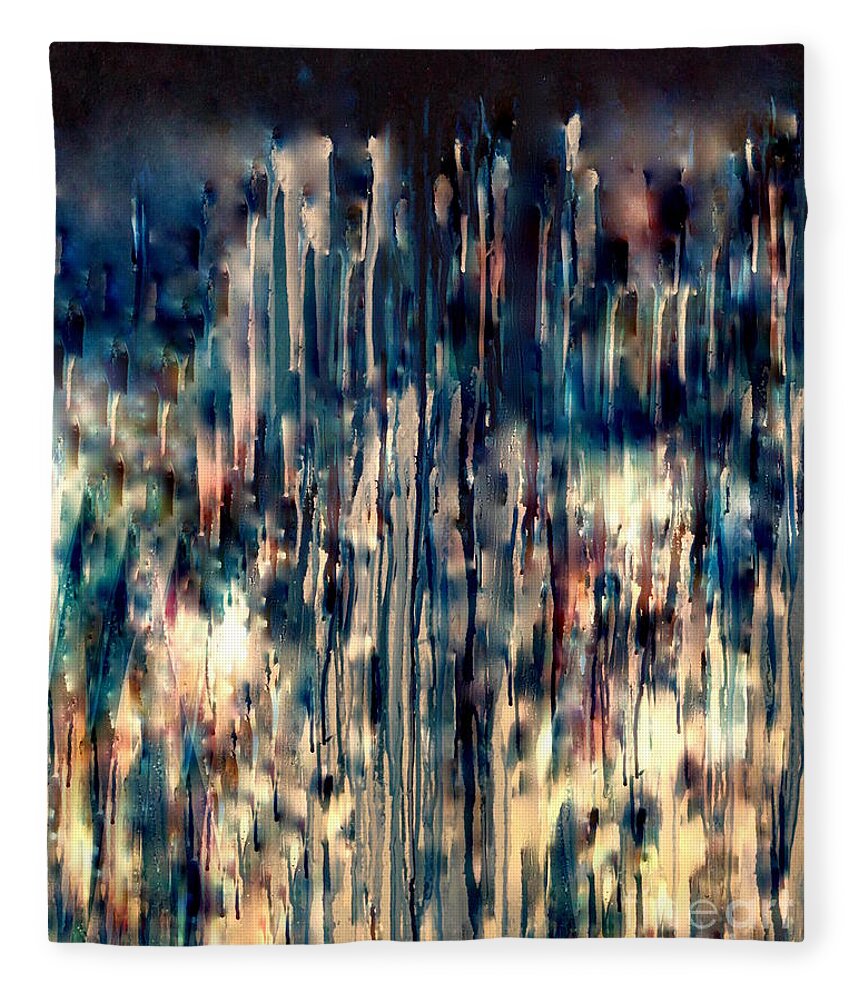 A-fine-art-painting-abstract Fleece Blanket featuring the painting Where Stars Are Born by Catalina Walker
