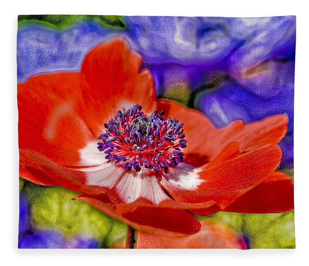 Poppy Fleece Blanket featuring the digital art Whimsical by Ches Black