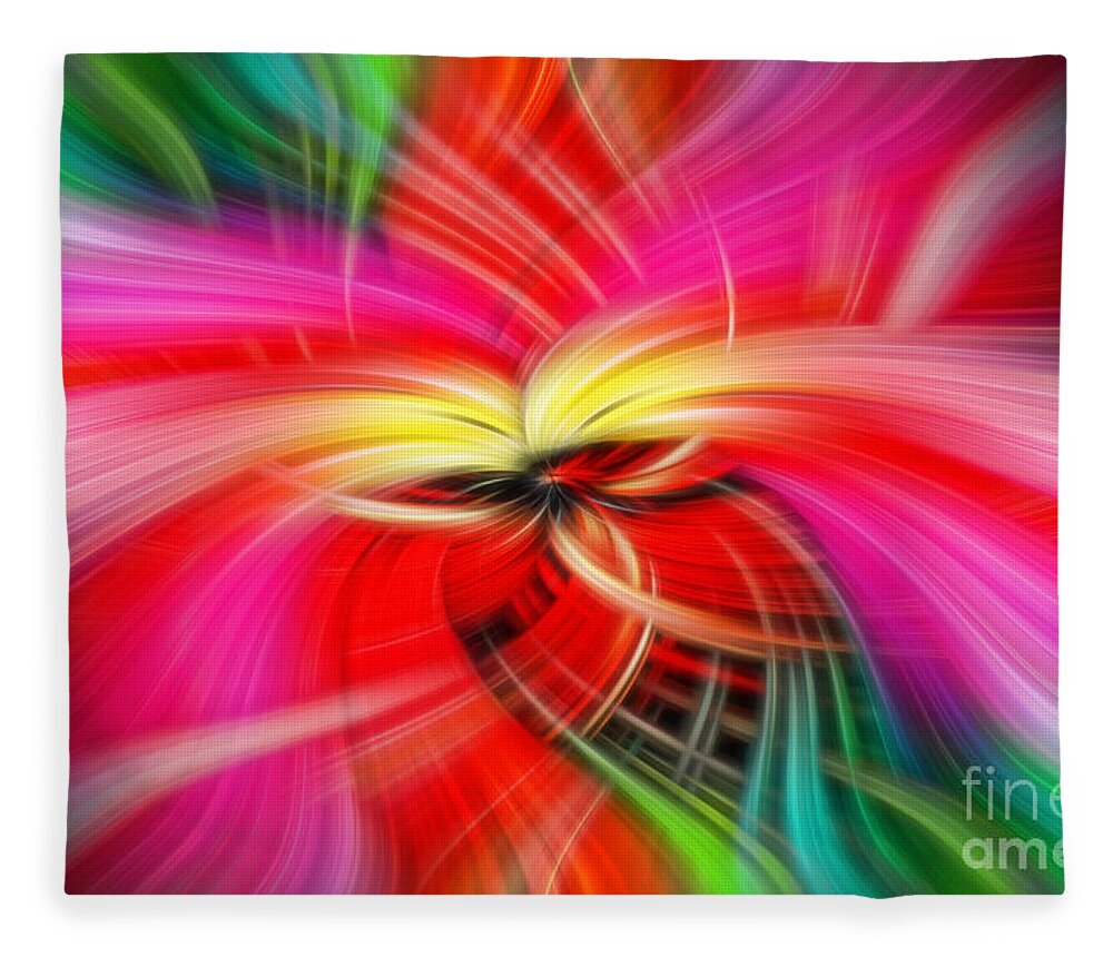 Abstract Fleece Blanket featuring the photograph Whirlwind of Colors by Sue Melvin