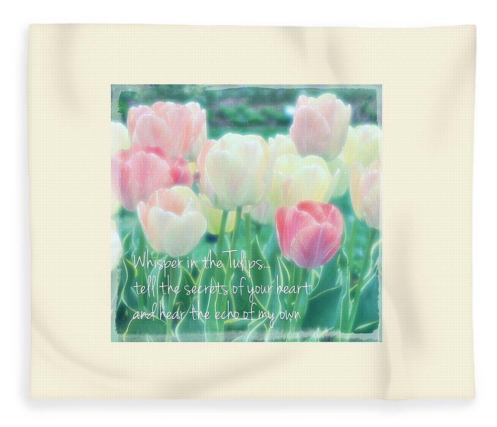 Spring Mists And Tulips Fleece Blanket featuring the digital art Whispering Tulips by Pamela Smale Williams