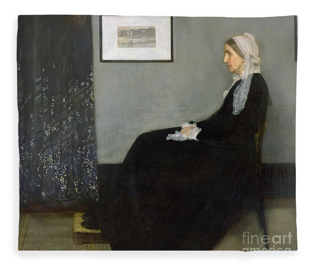Whistlers Mother Fleece Blanket featuring the painting Whistlers Mother by James McNeill Whistler