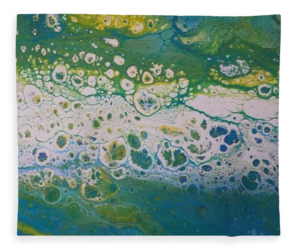 Acrylic Fleece Blanket featuring the painting White Flow by Betsy Carlson Cross