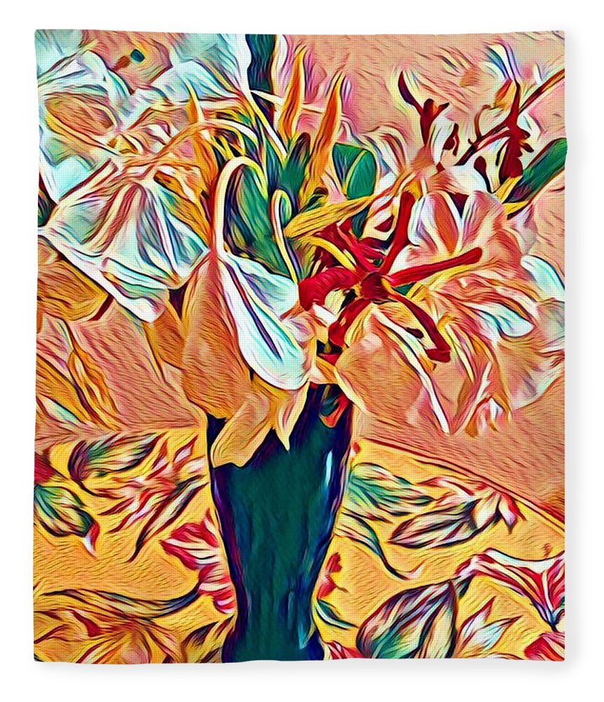 #flowersofaloha #alohabouquetoftheday #whitegingerinpink #whiteginger #flowers # Fleece Blanket featuring the photograph White Ginger in Pink by Joalene Young