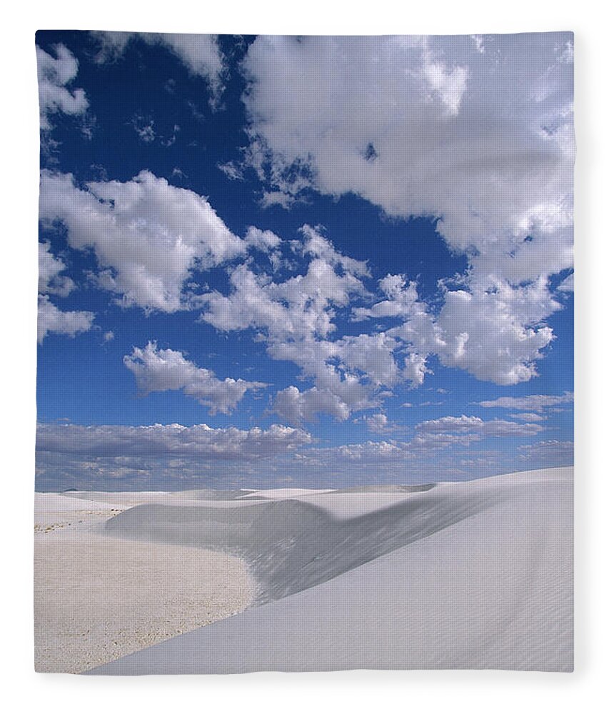 00340454 Fleece Blanket featuring the photograph White Gypsum Dunes by Yva Momatiuk John Eastcott