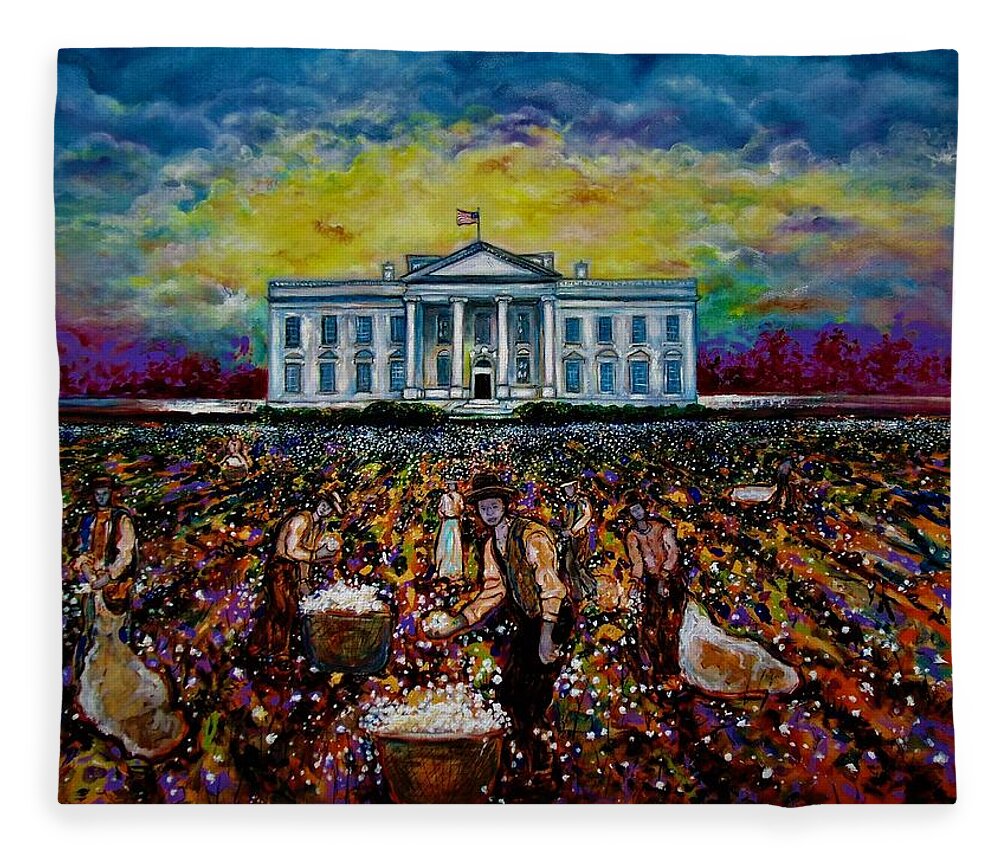 Black Art Fleece Blanket featuring the painting White House by Emery Franklin