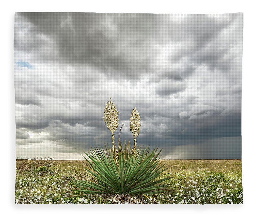 Nature Fleece Blanket featuring the photograph Wildorado Yucca by Scott Cordell