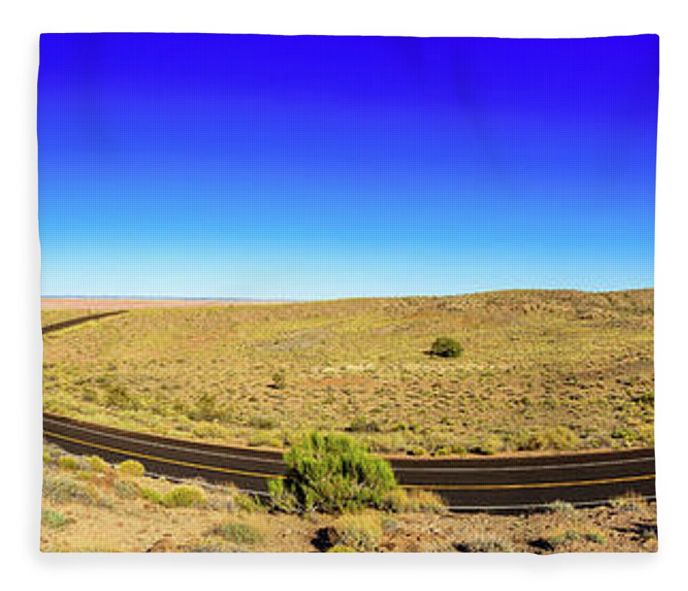 Arizona Fleece Blanket featuring the photograph Winding Desert Highway by Raul Rodriguez