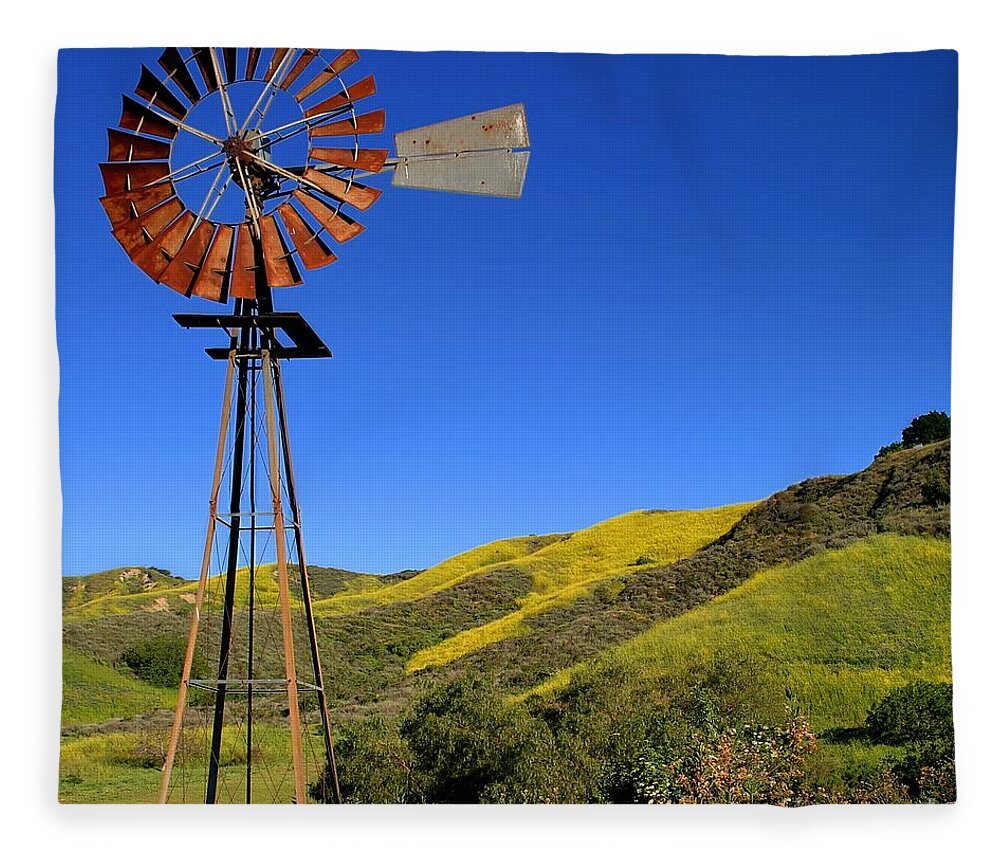 Alternative Fleece Blanket featuring the photograph Windmill by Henrik Lehnerer