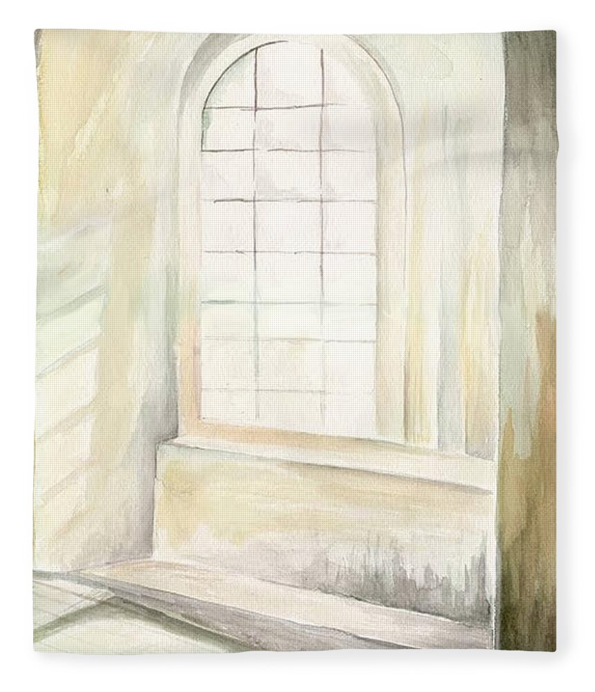 Sunlight Fleece Blanket featuring the painting Window by Darren Cannell