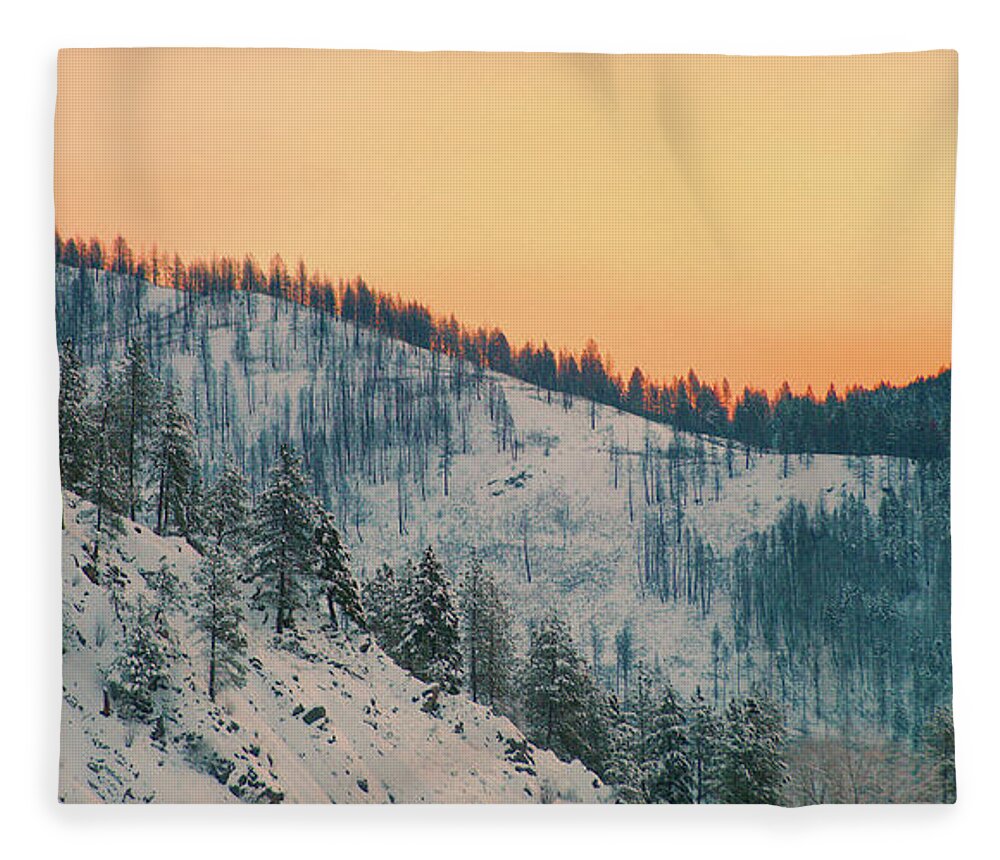 Mountain Fleece Blanket featuring the photograph Winter Mountainscape by Troy Stapek