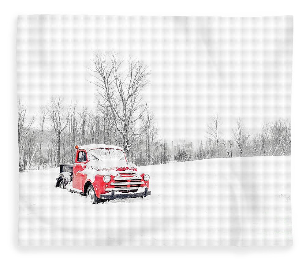Snow Fleece Blanket featuring the photograph Winter On the Farm Etna New Hampshire by Edward Fielding