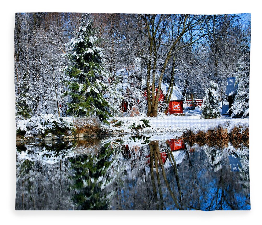 Snow Fleece Blanket featuring the photograph Winter Reflection by Kristin Elmquist