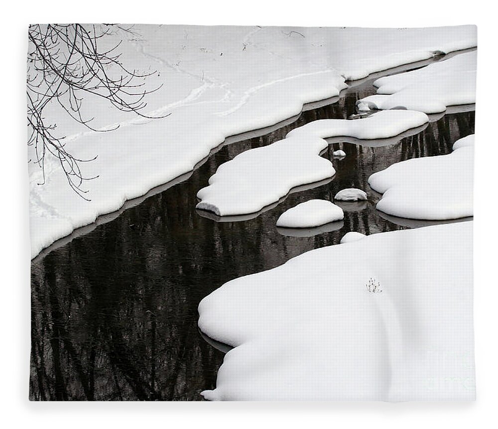 Winter Fleece Blanket featuring the photograph Winter Stream by Paula Guttilla