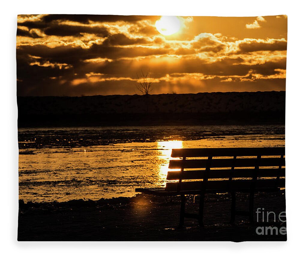 Sunset Fleece Blanket featuring the photograph Winter Sunset by JT Lewis