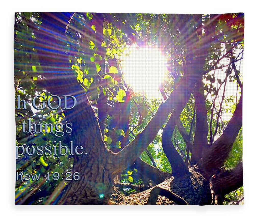 Landscape Fleece Blanket featuring the photograph With God all things are possible Two by Morgan Carter