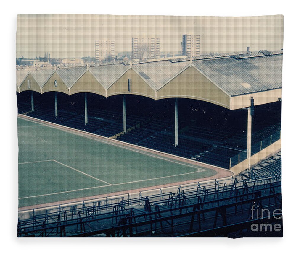 Stadium Fleece Blanket featuring the photograph Wolverhampton - Molineux - Molineux Street Stand 2 - Leitch - 1970s by Legendary Football Grounds
