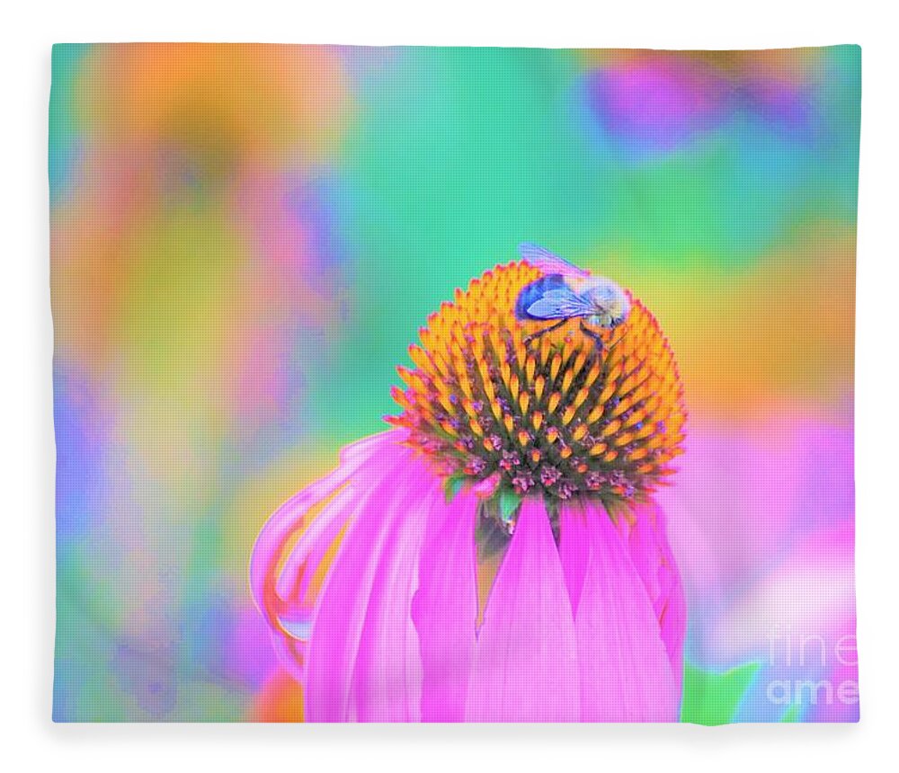 Flowers Fleece Blanket featuring the photograph Working it by Merle Grenz