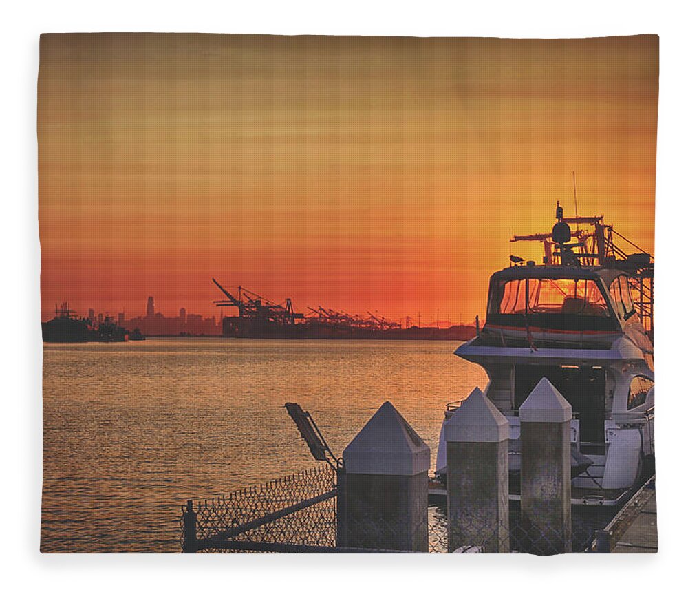 Oakland Fleece Blanket featuring the photograph World on Fire by Laurie Search