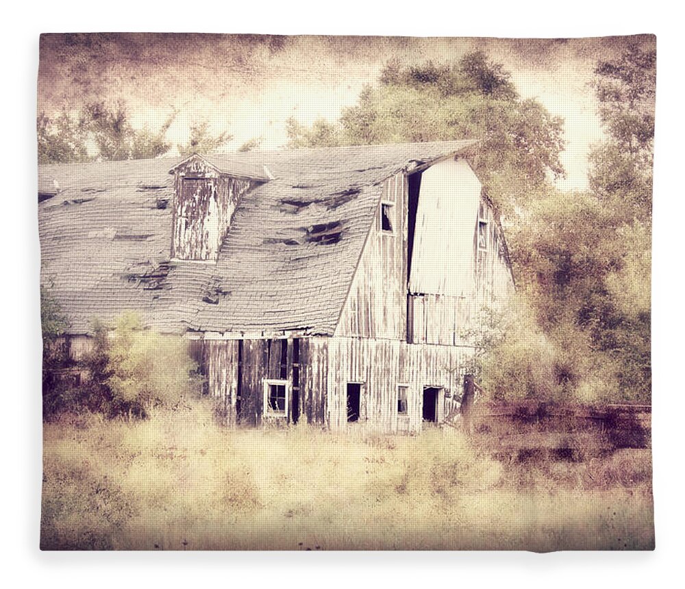 Barn Fleece Blanket featuring the photograph Worn Out by Julie Hamilton