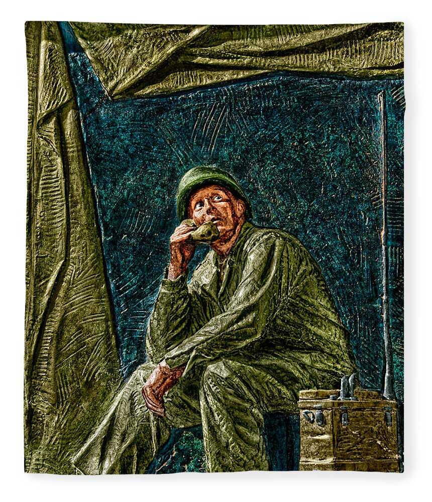 National Wwii Memorial Fleece Blanket featuring the photograph WWII Radioman by Christopher Holmes