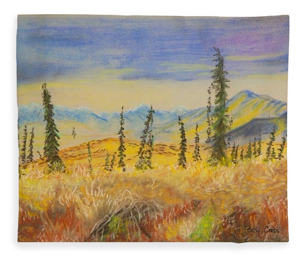 Pastels Fleece Blanket featuring the pastel Yellow Alaska by Betsy Carlson Cross