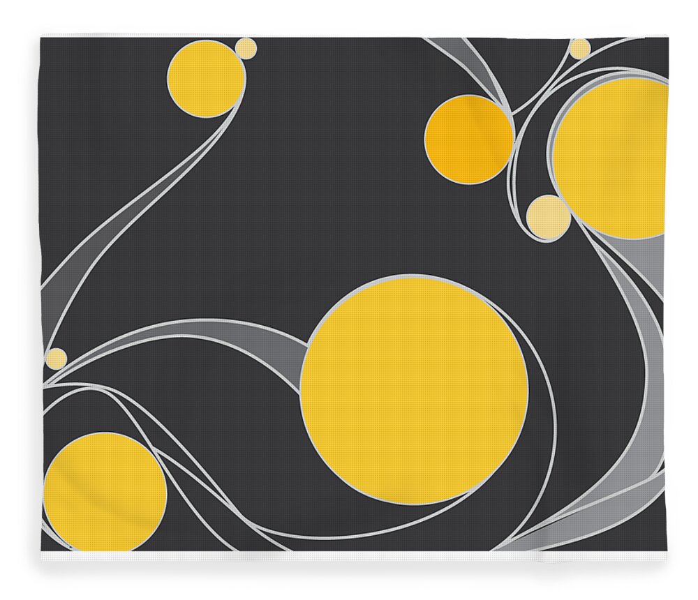 Yellow Circles Fleece Blanket featuring the digital art Yellow Circles Abstract Design by Patricia Awapara