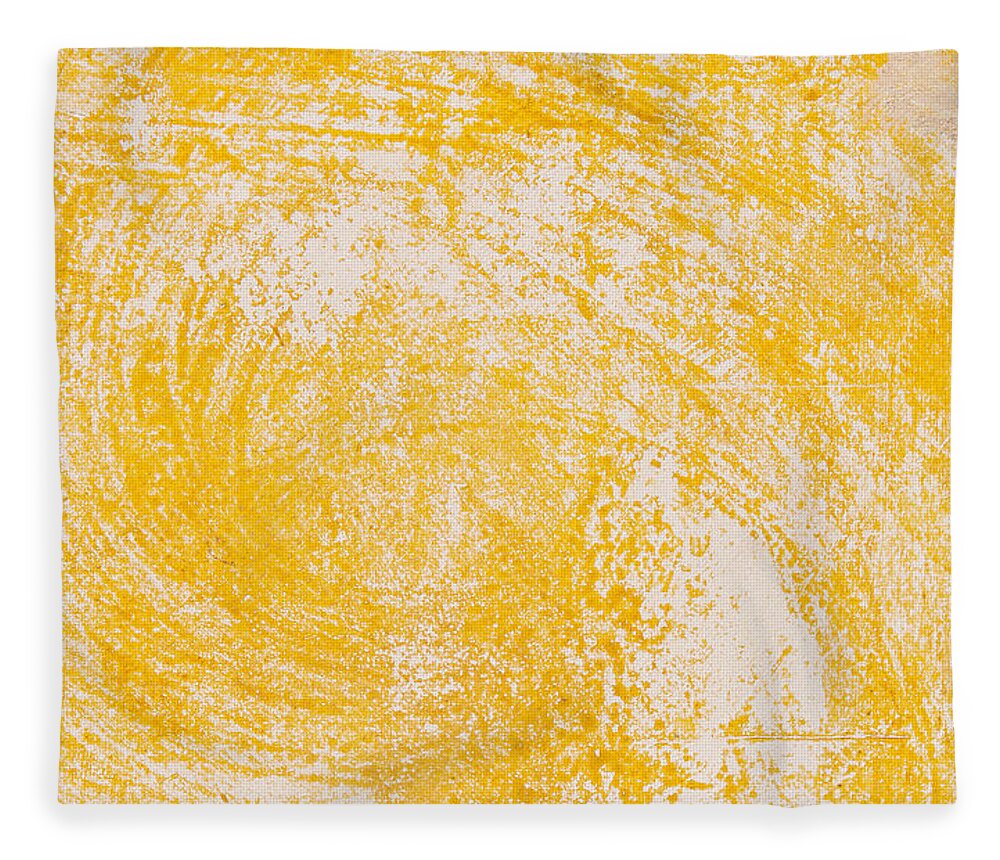 Abstract Fleece Blanket featuring the photograph Yellow textured wall background by Michalakis Ppalis