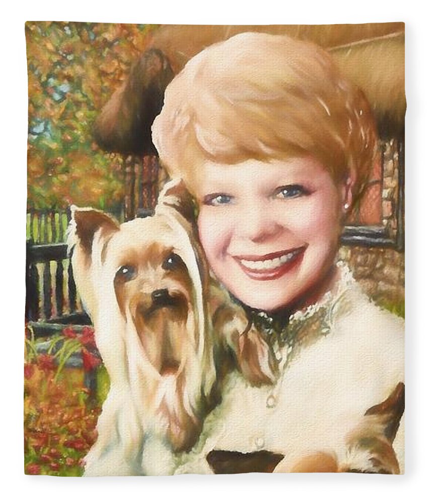 Lady Fleece Blanket featuring the painting Yorkshire Lady by David Luebbert