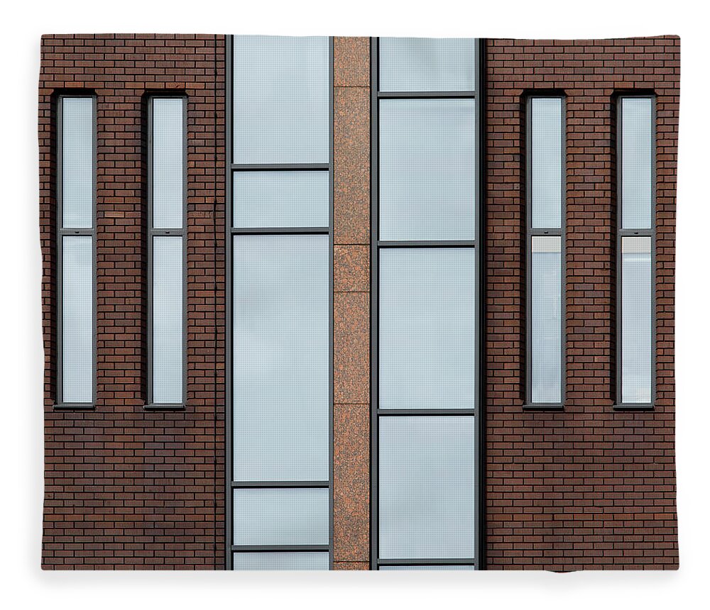 Urban Fleece Blanket featuring the photograph Square - Yorkshire Windows 2 by Stuart Allen