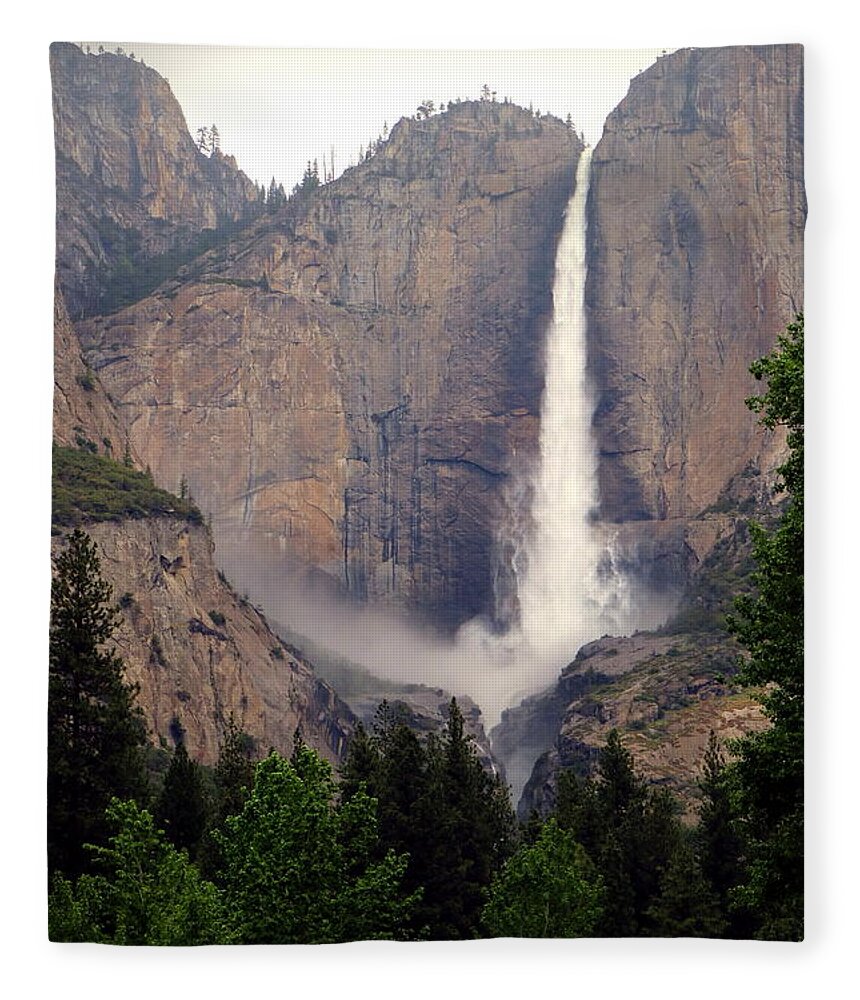 Yosemite Fleece Blanket featuring the photograph Yosemite Falls Vertical by Joyce Dickens