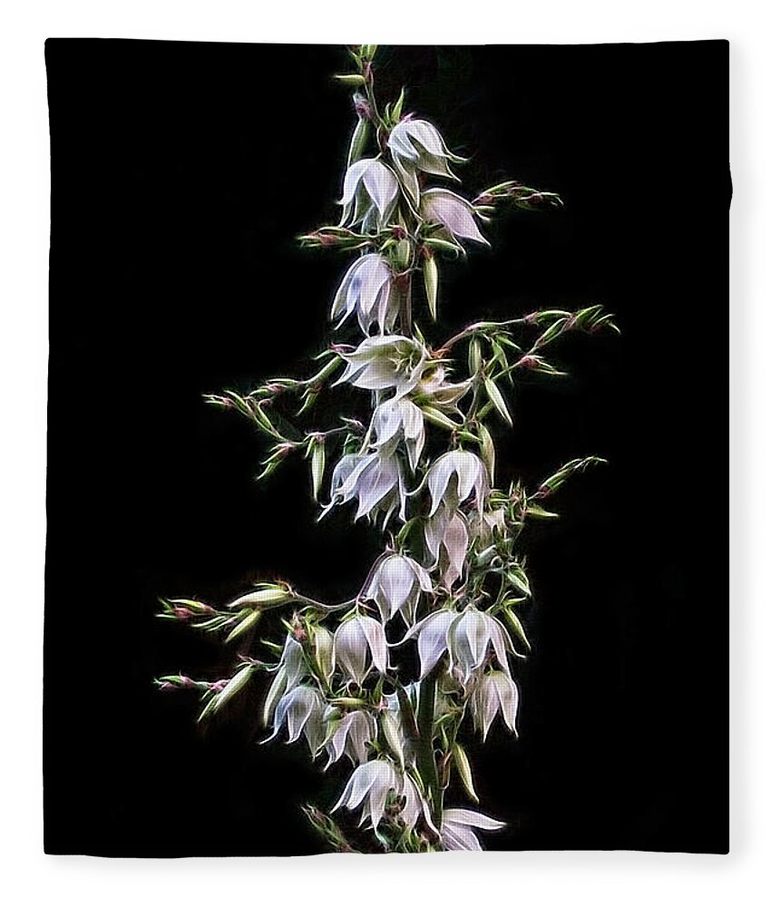 Botanical Fleece Blanket featuring the photograph Yucca Art by Ann Garrett