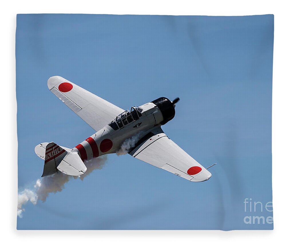 Mitsubishi A6m2 Fleece Blanket featuring the photograph Zero by Andrea Silies